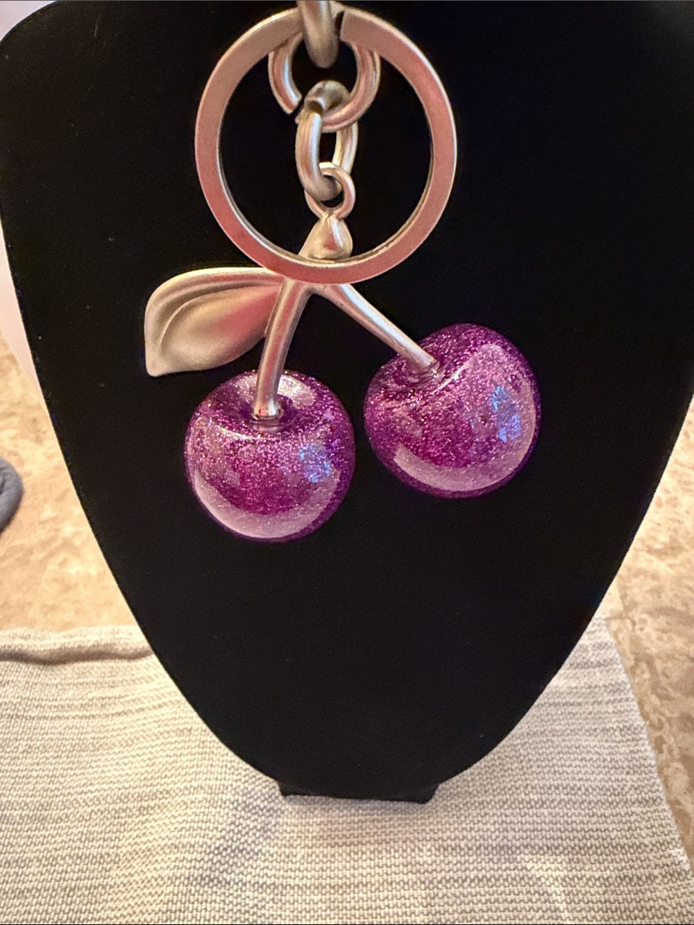 Glitter Cherry Keychain - Purple NIP - Picture 2 of 7
